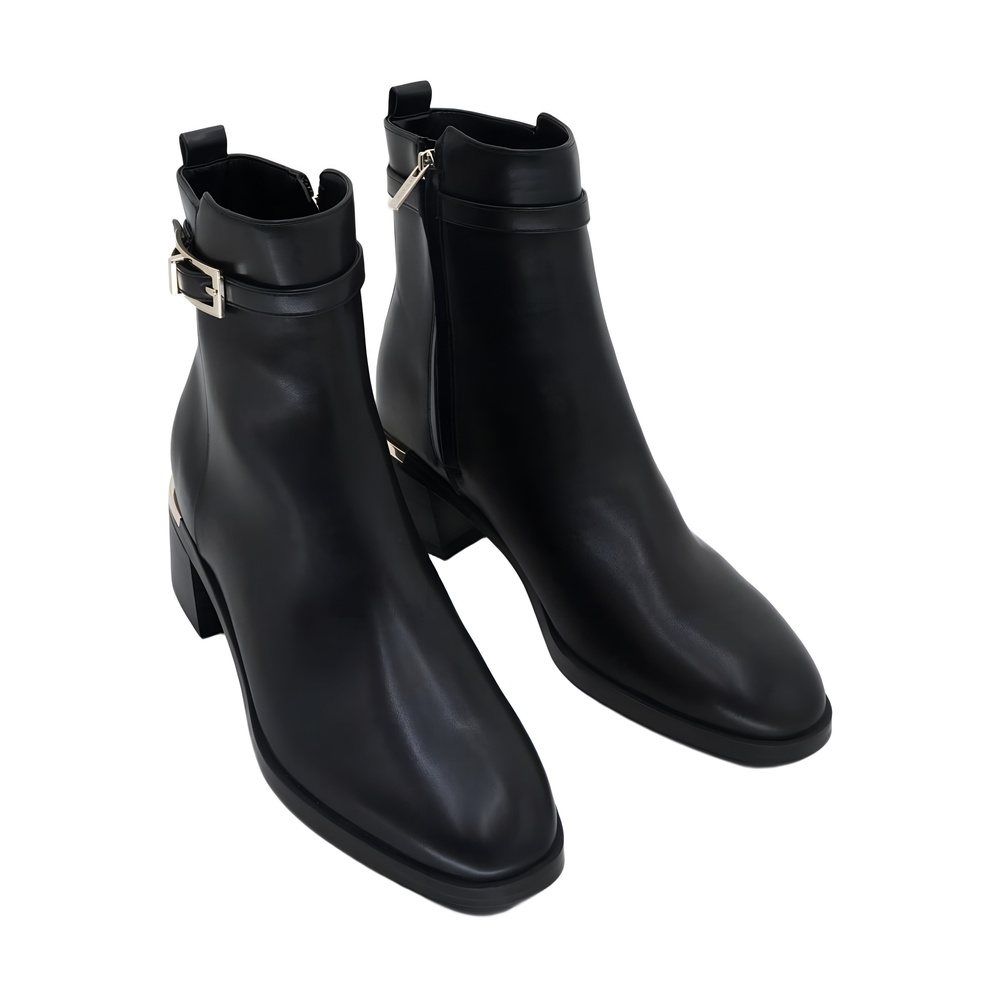 Calvin Klein Womens Jallis Block Heel Almond Toe Dress Booties Black Size 9.5M